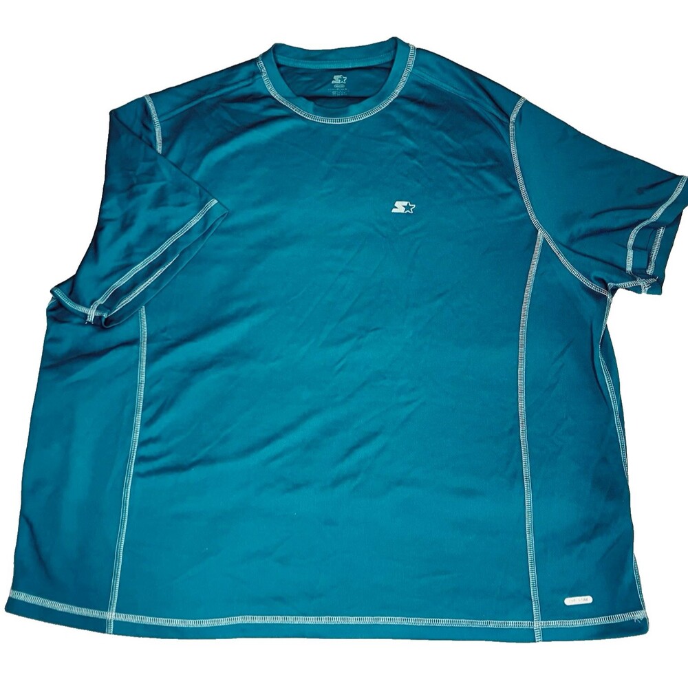 Starter Dri-Star T Shirt Vintage Y2K 3XL Blue Green Polyester Wicking Active 90s